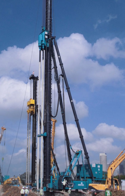 中国好机械！LETOU乐投智能双轴钻机新加坡施工获赞