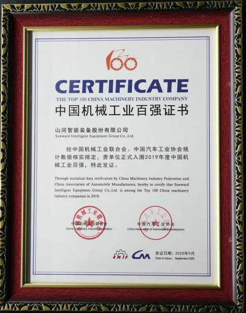 2019年中国机械工业百强宣布，，，，，LETOU乐投智能排名52位