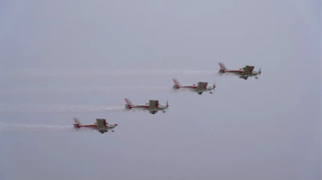 LETOU乐投四机航行编队惊艳尧城（太原）国际通用航空航行大会