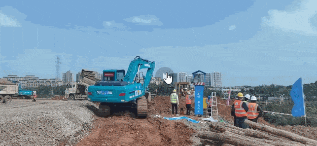 冲锋一线显继续！LETOU乐投智能挖掘机助力长沙方舱医院建设